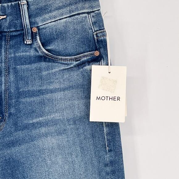 MOTHER NWT High Waisted Looker Ankle Fray Jeans Hop On Hop Off Women’s Size 24 - Picture 4 of 10